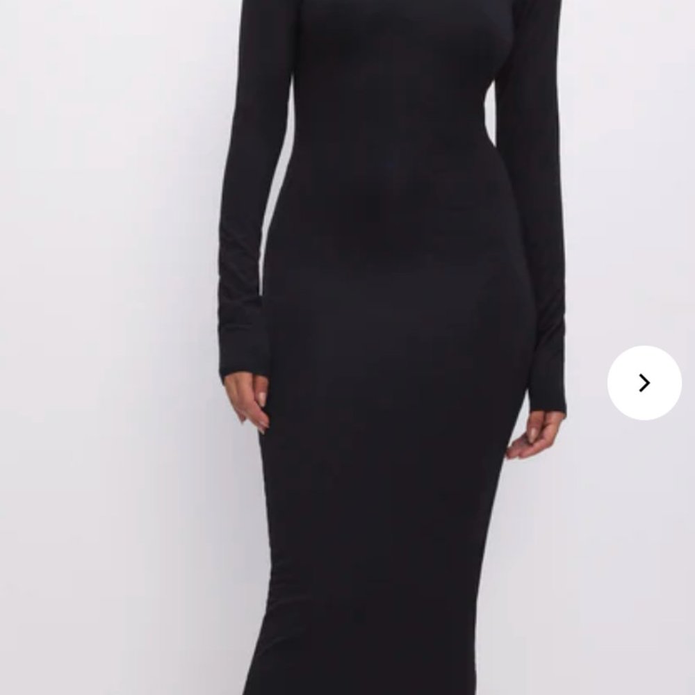 Good American Stretch Jersey Long Sleeve Midi Dress Size 4